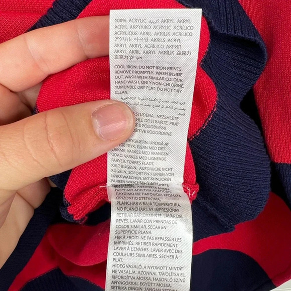 Edikted Women's Logan Light Knit Striped Pullover Sweater Blue and Red Size M/L - Picture 12 of 13